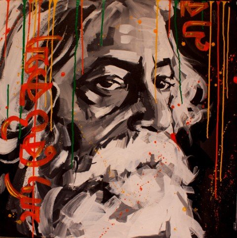 Rabindranath Tagore - acrylic on canvas - 48" x 48"