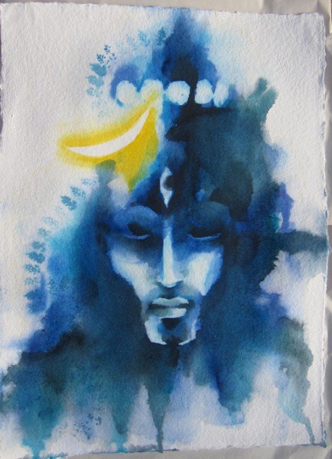 Shiva - watercolour on paper - 22" x 28"